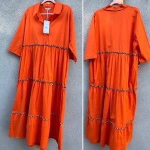 Orange oversized comfortable maxi dress pumpkin season fall dress boho vibe